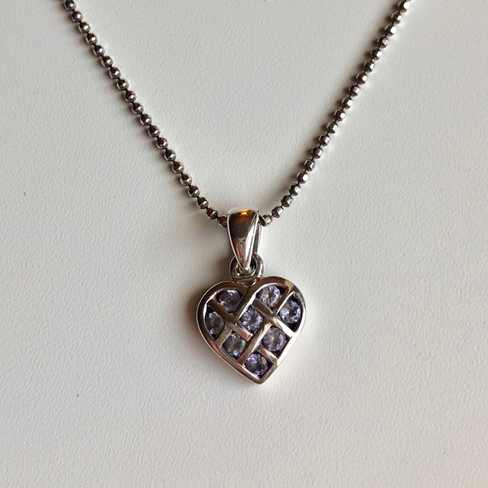 Tanzanite & Sterling Silver Lattice Necklace